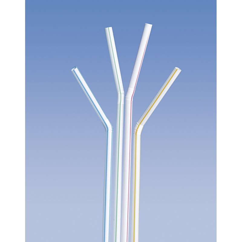 40 Flexi straws multicolored 24cm