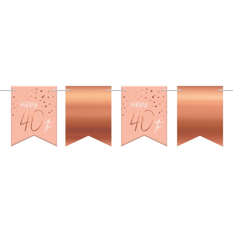40th birthday pennant chain 6m elegant blush rose gold