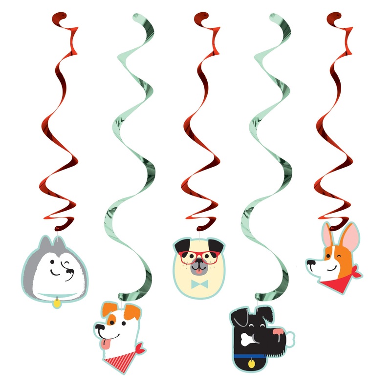 5 dog party spiral hanger