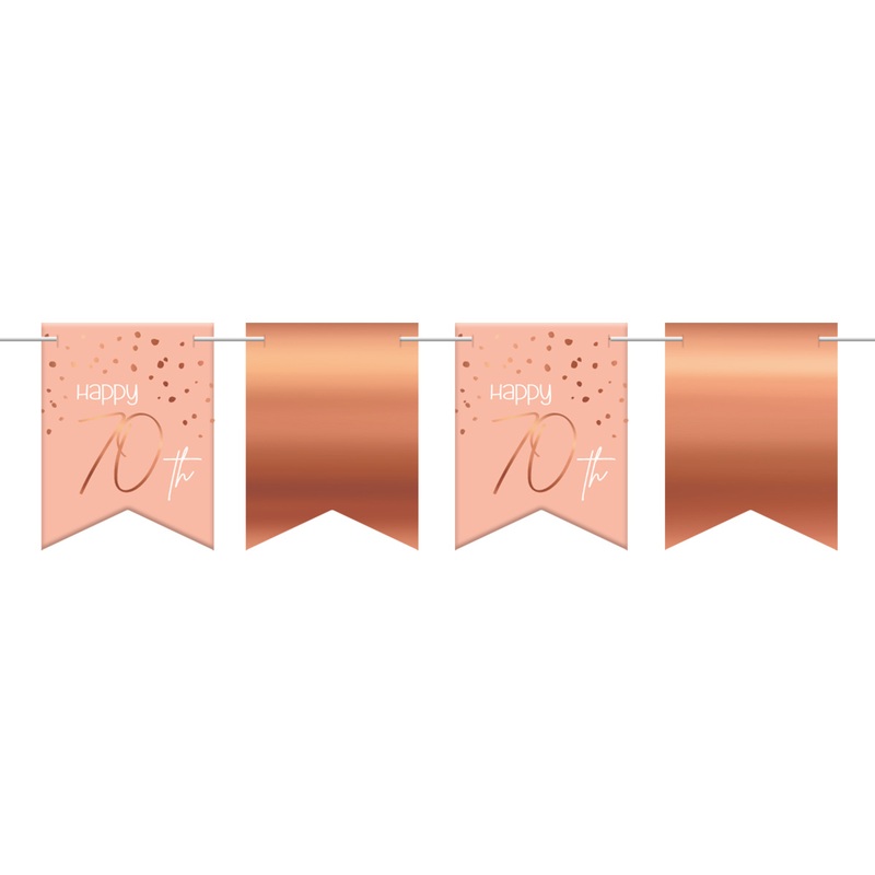70th birthday pennant chain 6m elegant blush rose gold