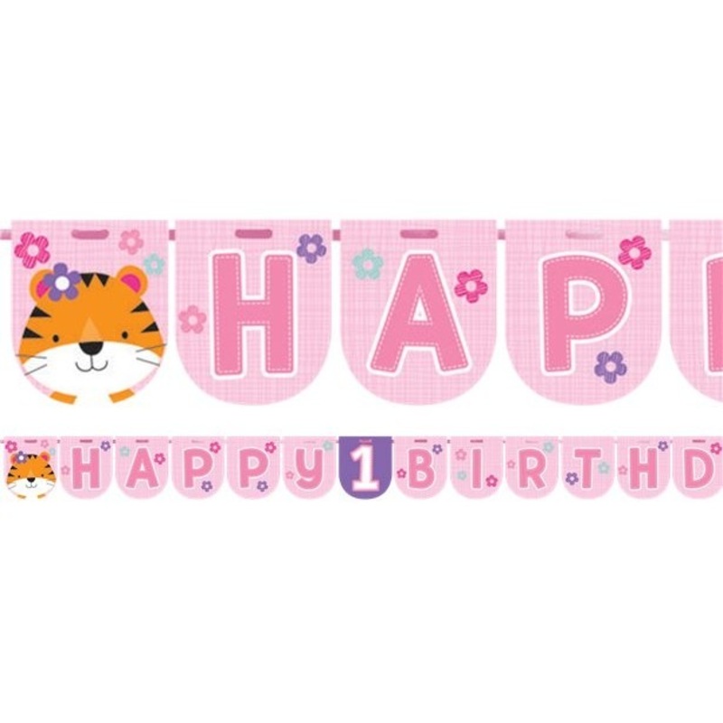 Animal 1st birthday letter garland 2.3m