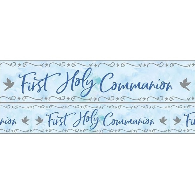 Blue communion foil banner 2.7m