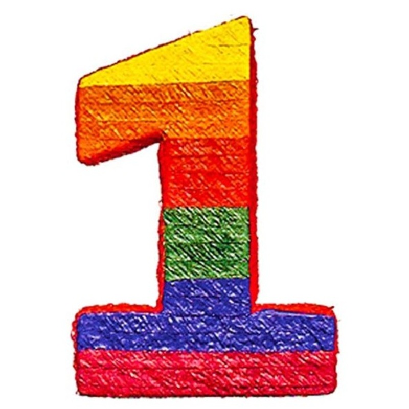 Colorful number 1 pinata 38 x 53cm