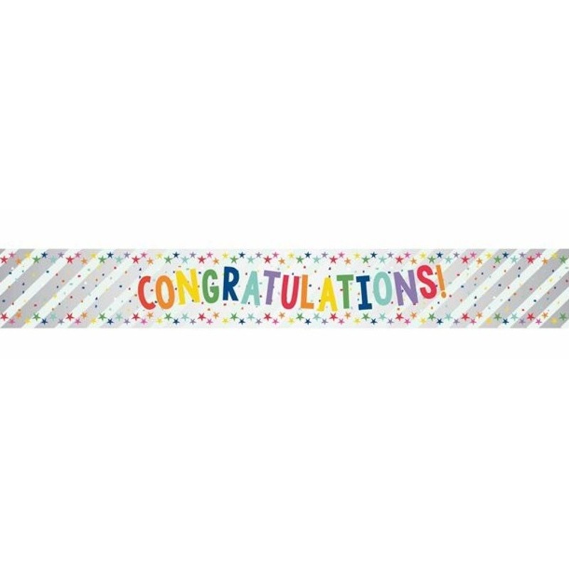 Congratulations banner colorful 174cm