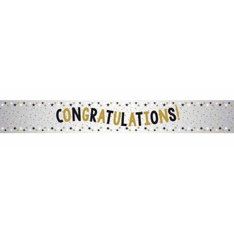 Congratulations foil banner metallic 2.7m
