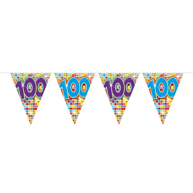 Groovy 100th Birthday pennant chain 6m