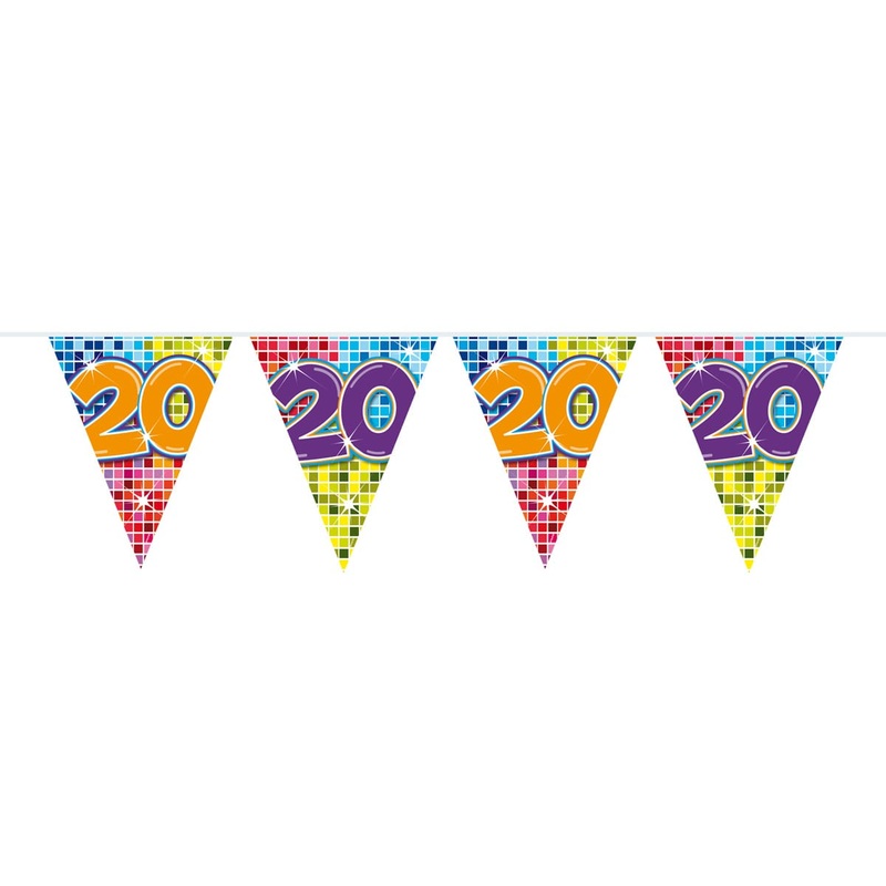Groovy 20th Birthday pennant chain 6m