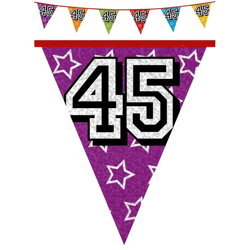 Holographic pennant chain 45 colorful 8m