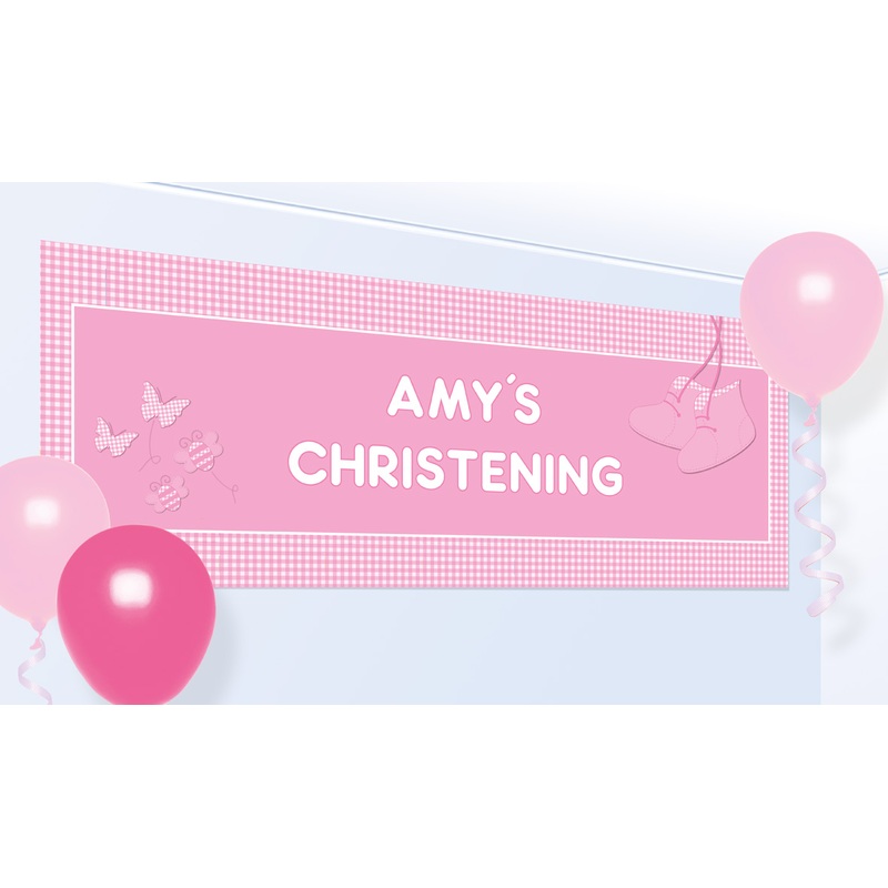 Pink Baptism Blessing Banner 1.2mx 45cm