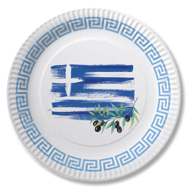 10 Greece party plates 23cm