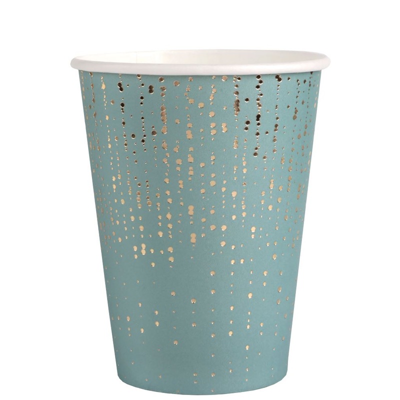 10 paper cups Bubble blue 270ml