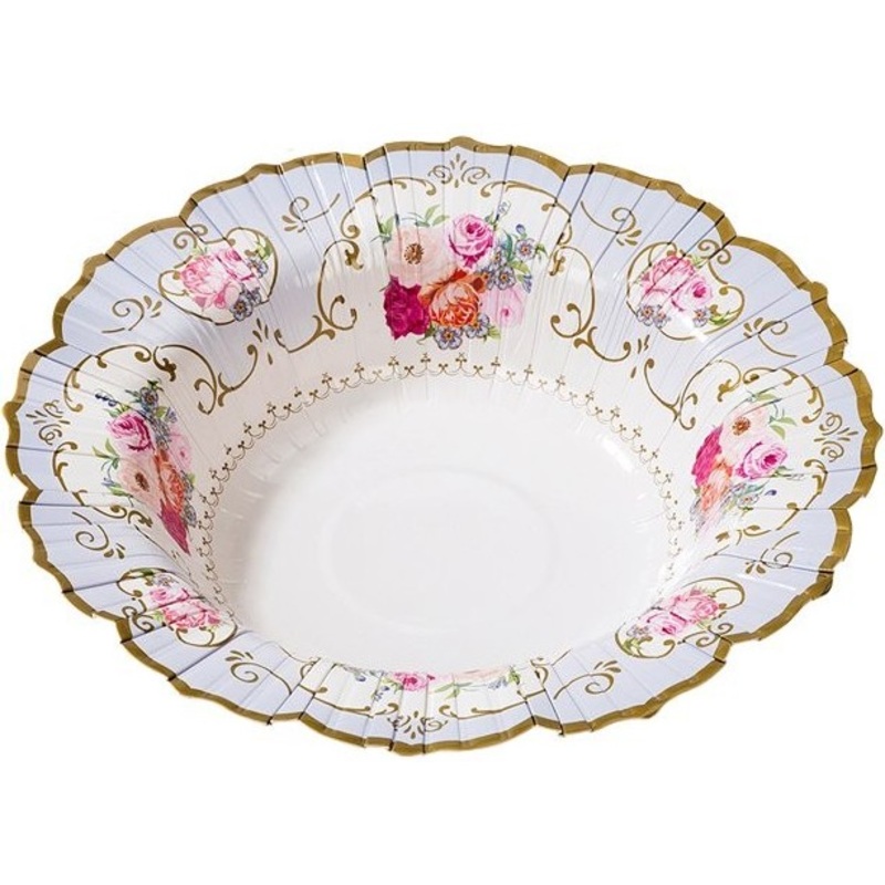12 vintage bowls of peonies 19cm