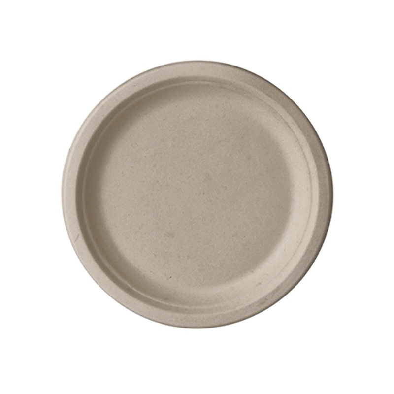 50 round sugar cane plates natural 15 cm