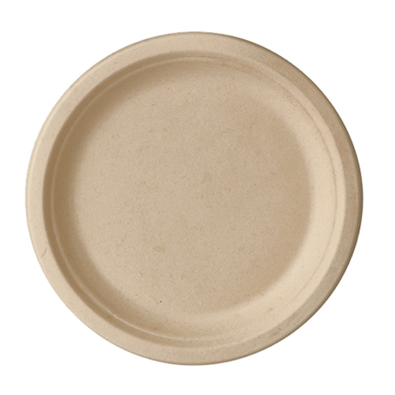 50 round sugar cane plates natural 23cm