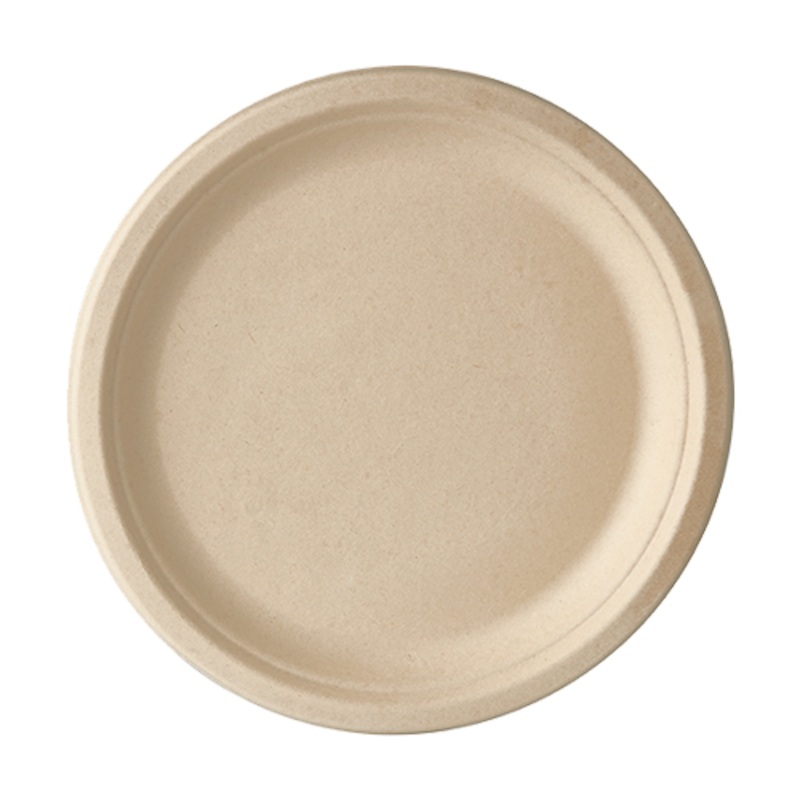50 round sugar cane plates natural 26cm