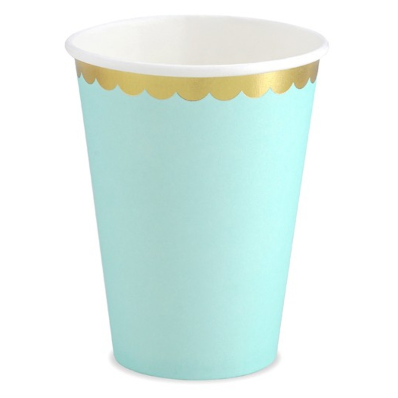 6 Candy Party paper cups mint 220ml