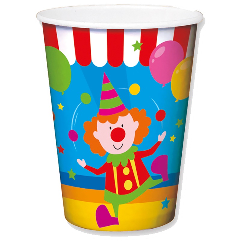 6 circus party cups 250ml