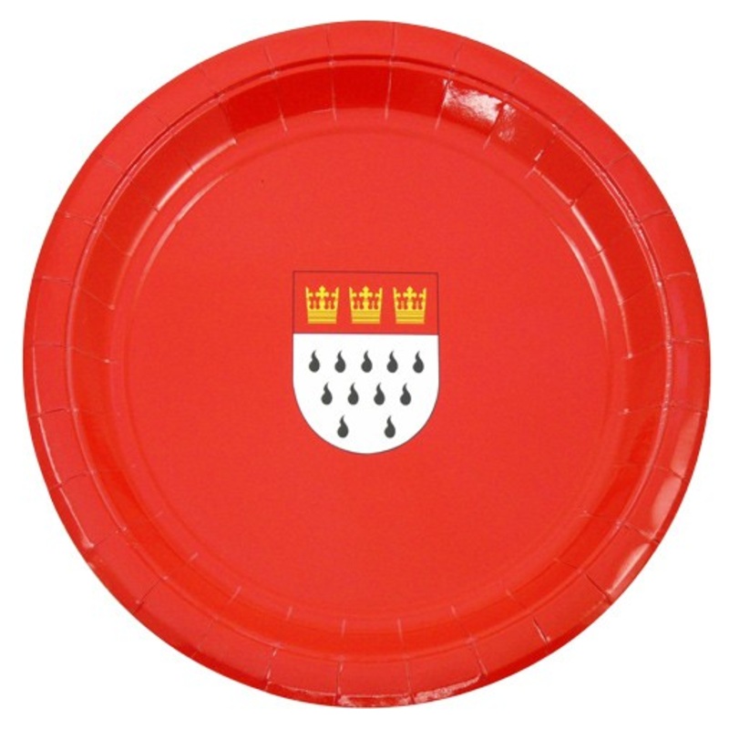 6 Cologne Love Party paper plates in red
