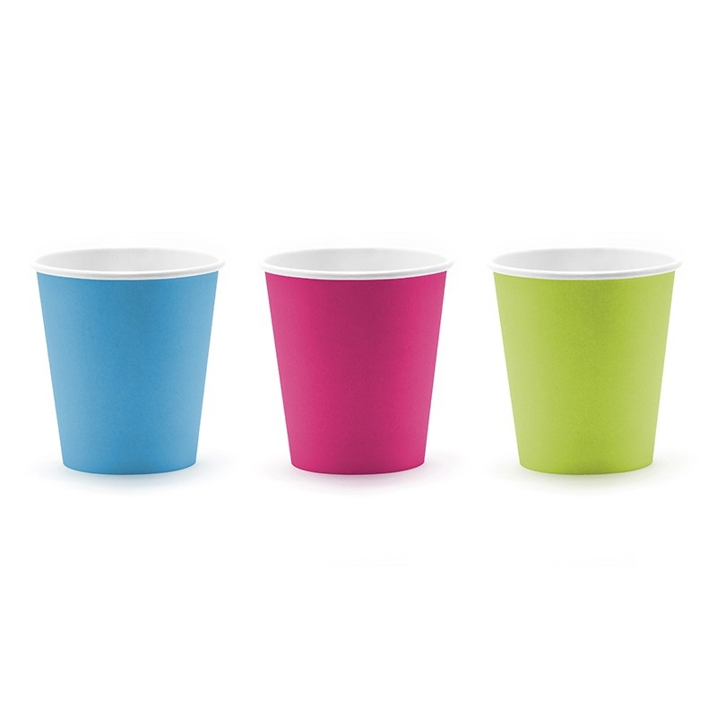6 colored paper cups 180ml