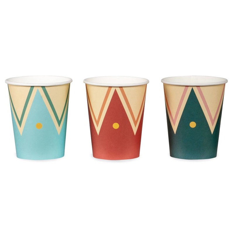 6 Colorful Circus World Paper Cups 220ml