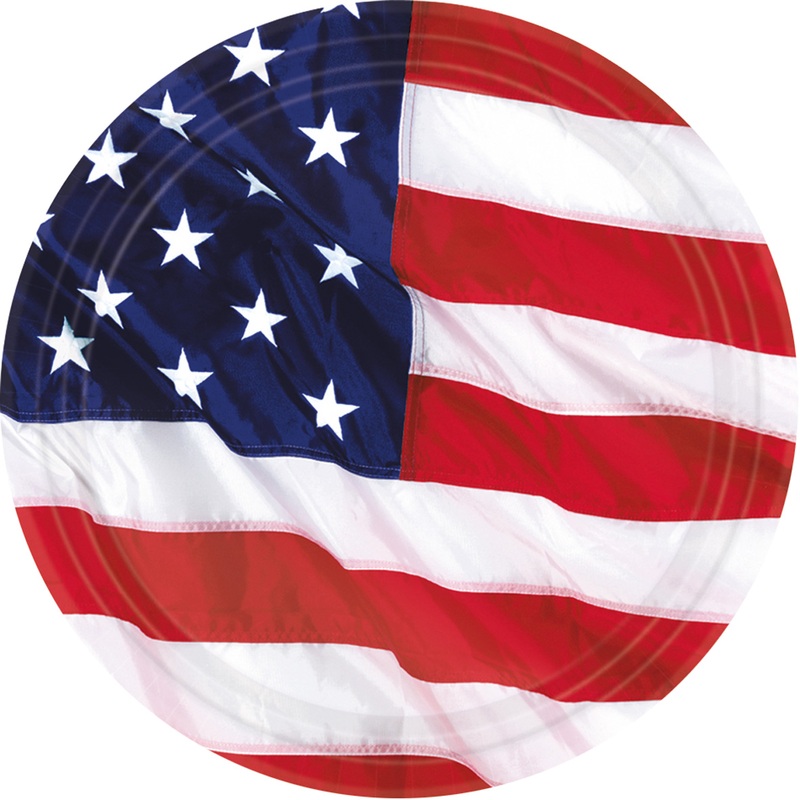 8 American Dream paper plates 26cm