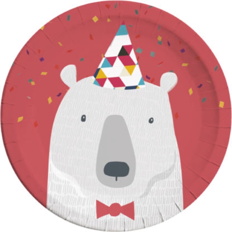 8 Arctic Party paper plates 23cm