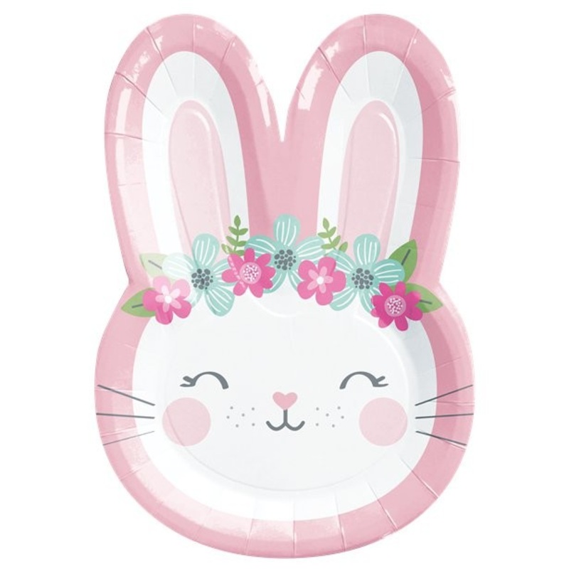 8 birthday bunny paper plate 23cm