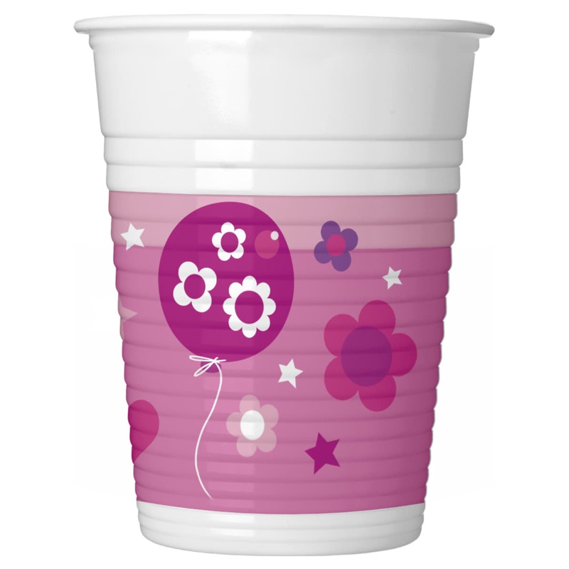 8 Birthday Girl cups 200ml