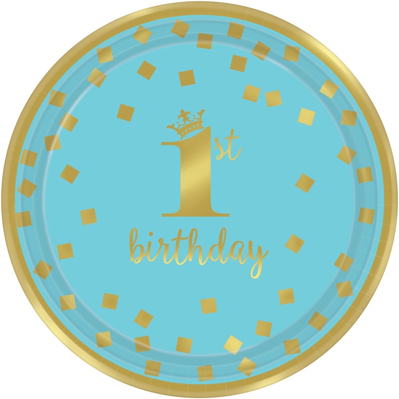 8 Bluestar 1st Birthday plates 18cm