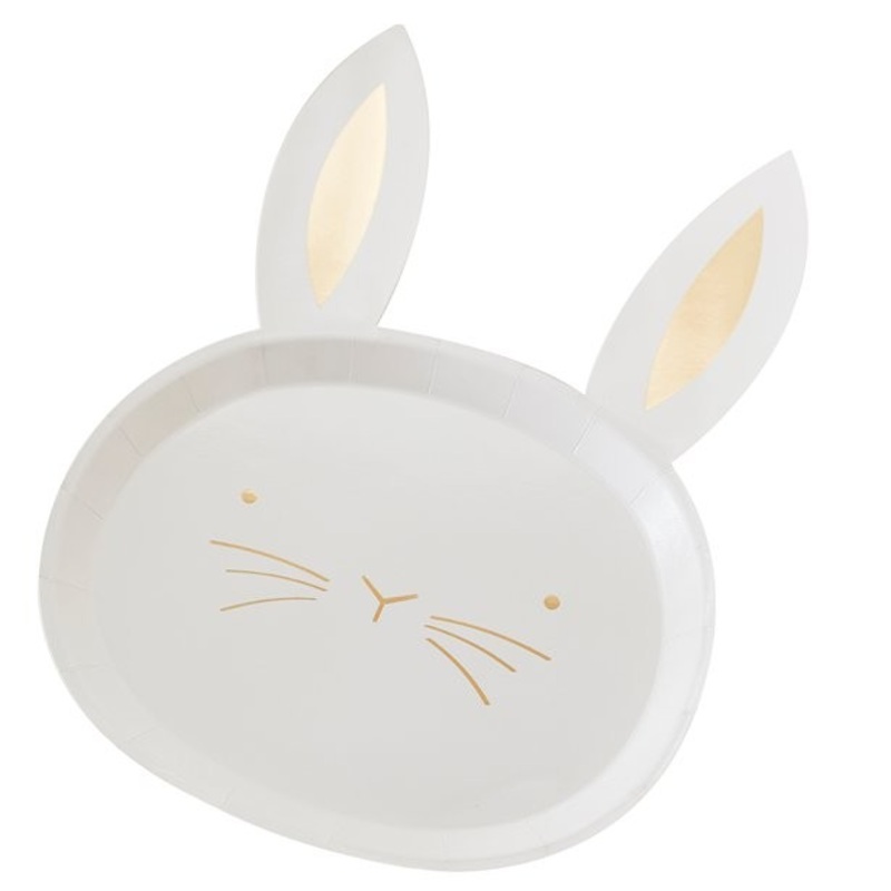 8 bunnies Rosy paper plates 35 x 24cm