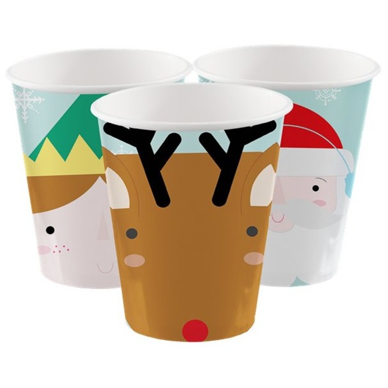 8 Christmas Camp paper cups 250ml
