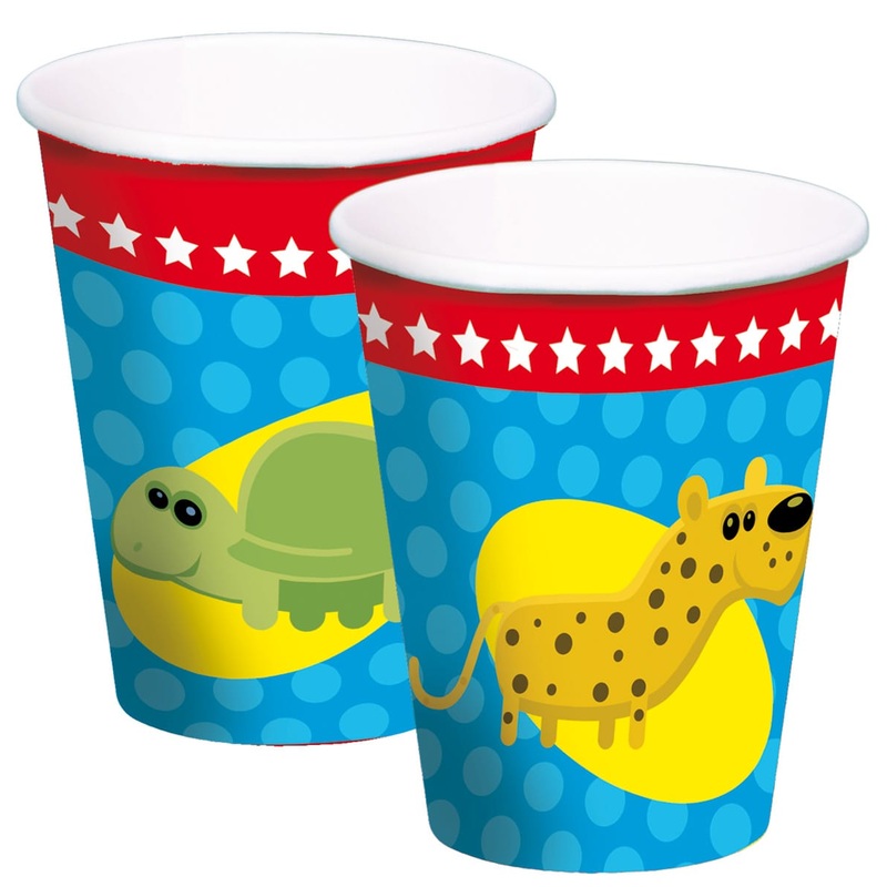 8 cups of colorful animals 250ml