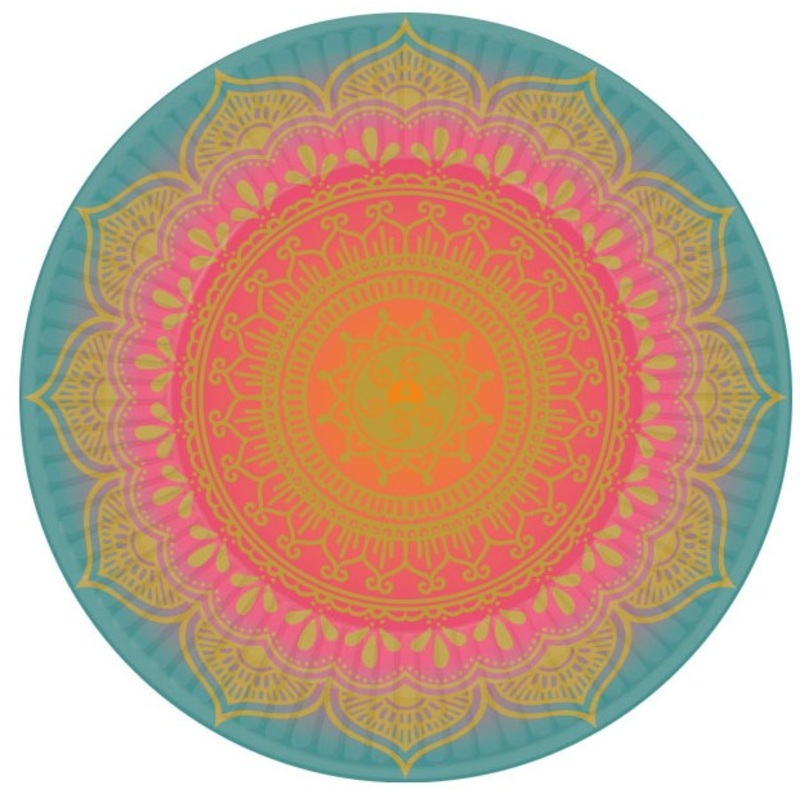 8 Diwali party paper plates 23cm