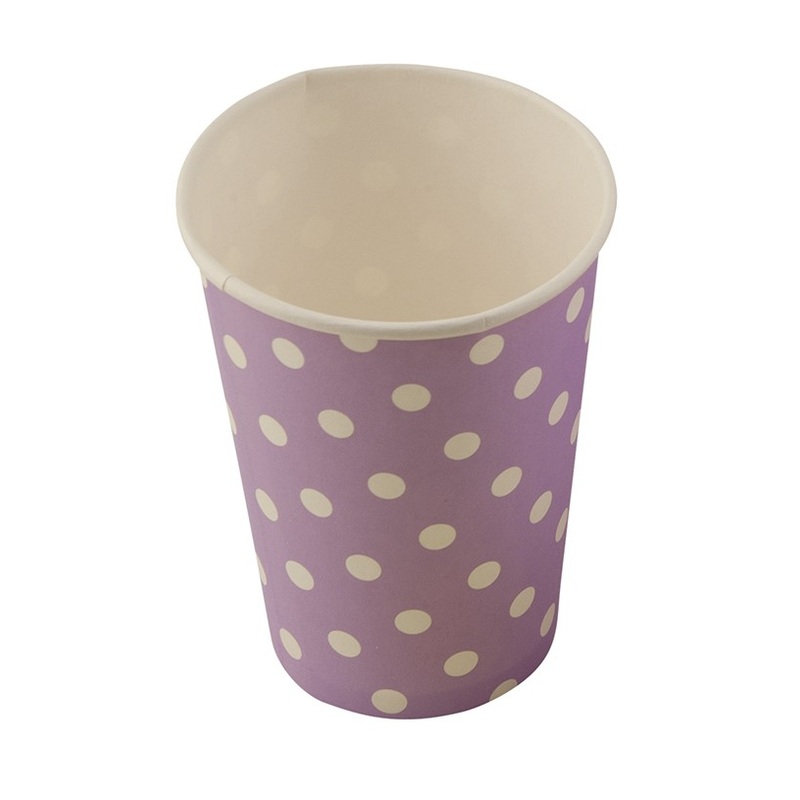 8 dotted paper cups Lisa Lila 200ml