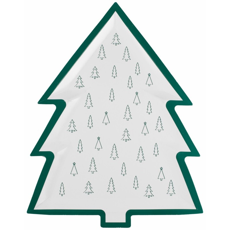 8 Eco Christmas tree paper plates