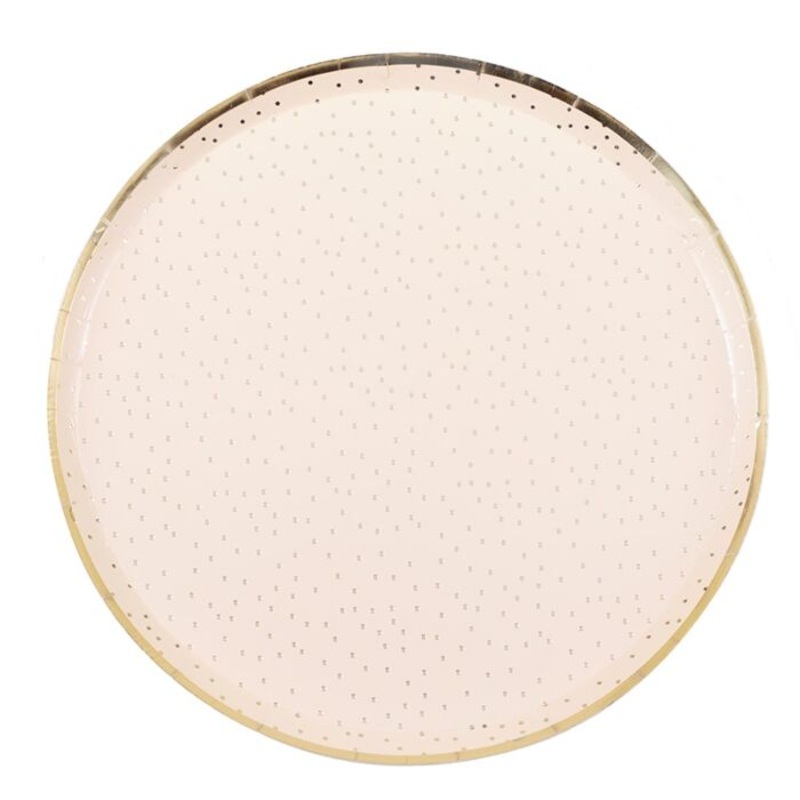 8 golden party mix paper plates 24cm