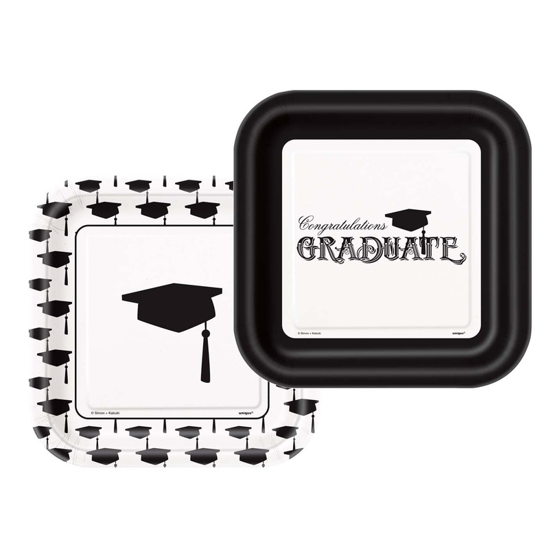 8 graduation paper plates 18cm