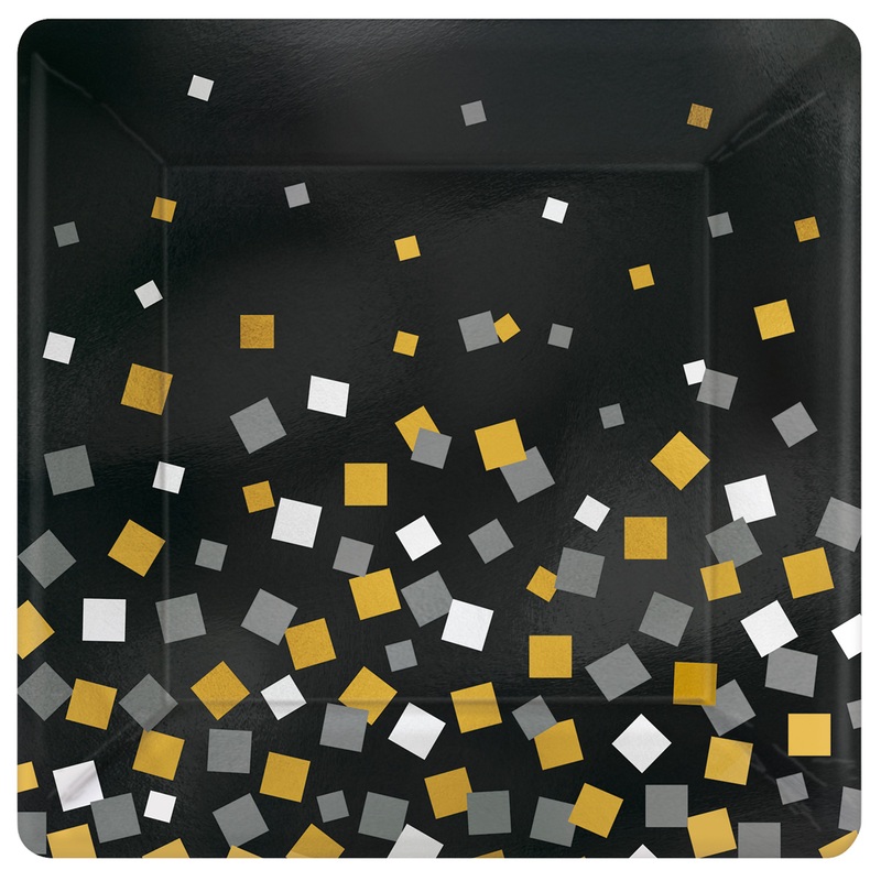 8 New Year's Eve Disco Fever paper plates 25cm