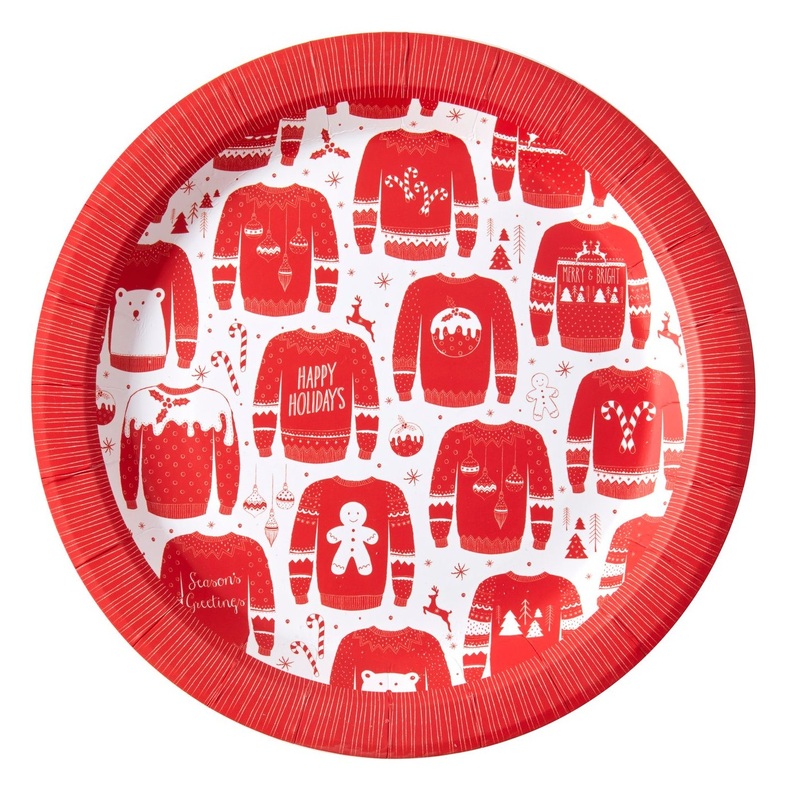 8 Nordic Christmas paper plates 23cm