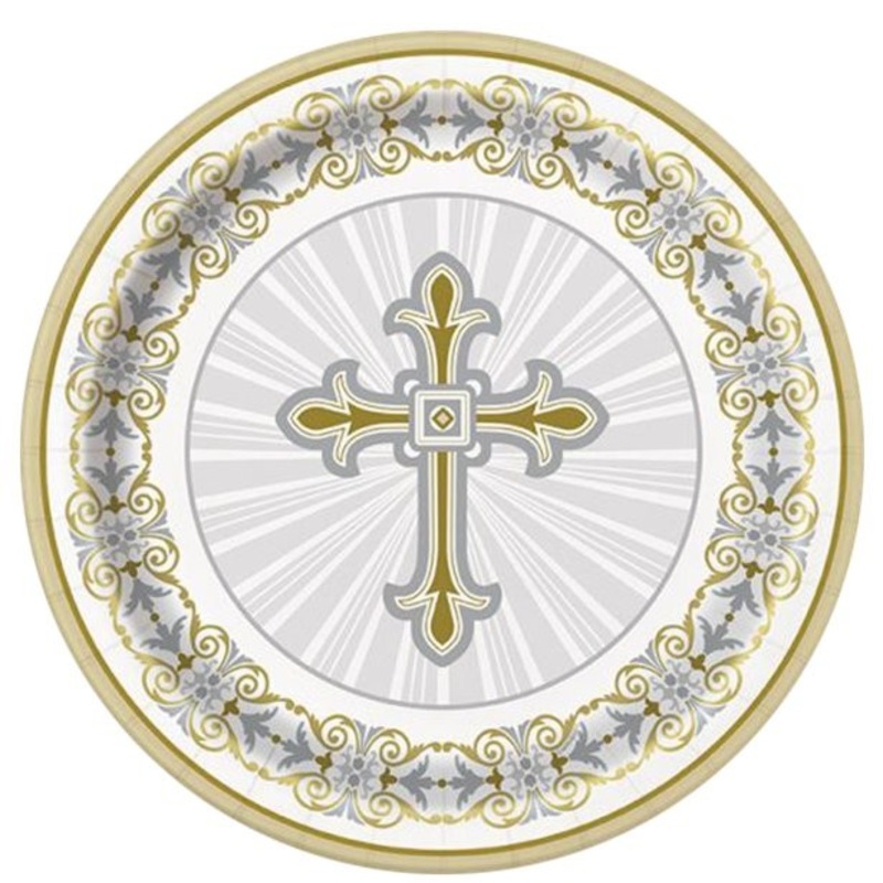 8 paper plates radiant cross 21.9cm