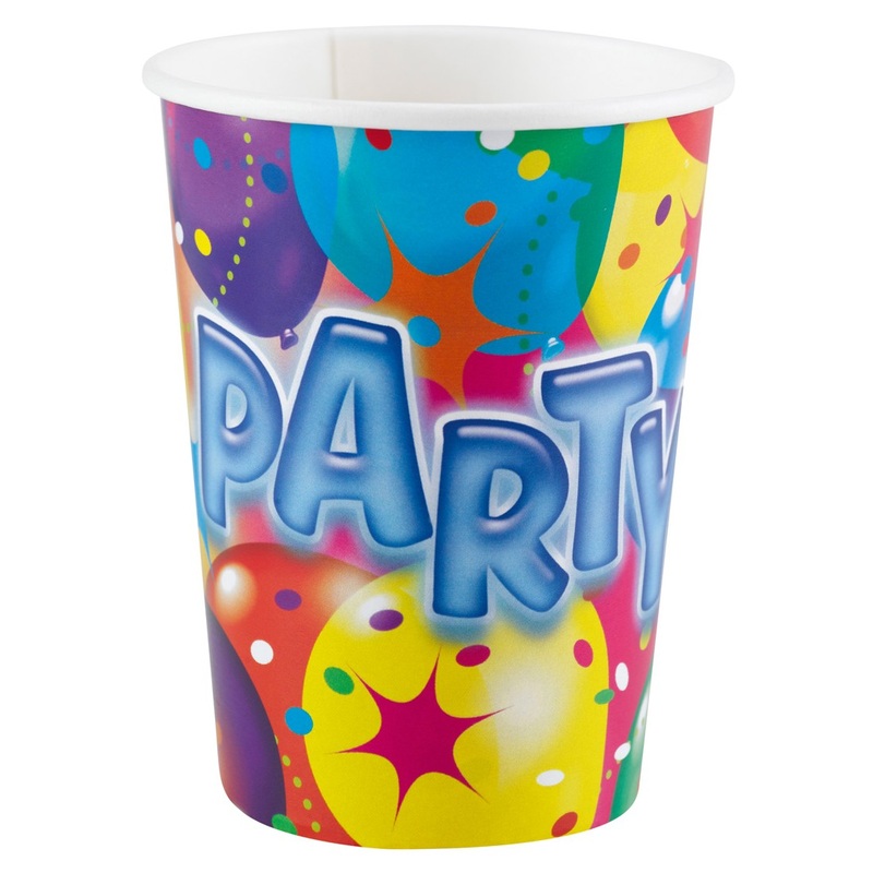 8 party fun paper cups 266ml