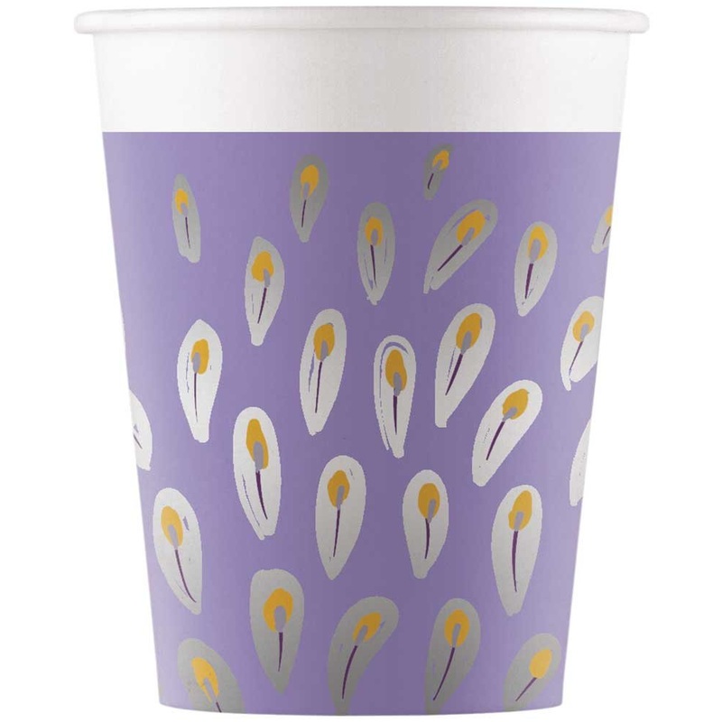 8 peacocks paradise paper cups 200ml