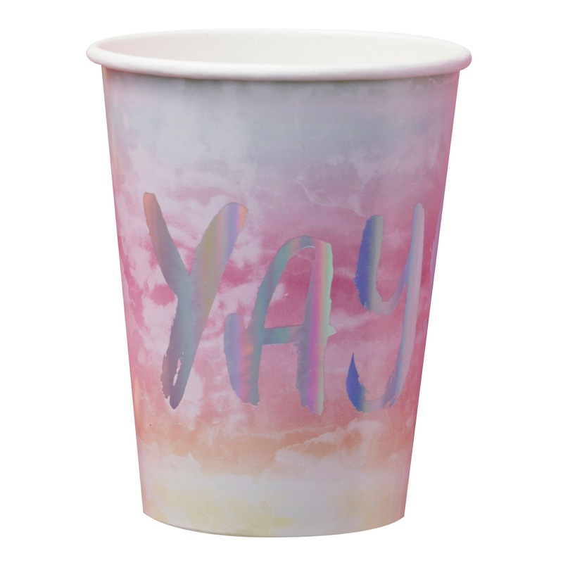 8 Perlshine paper cups 255ml