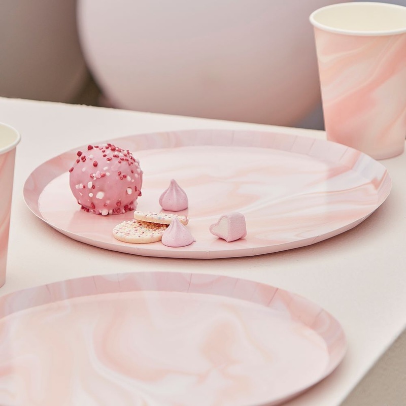 8 Rosy Mamor Eco paper plates 25cm