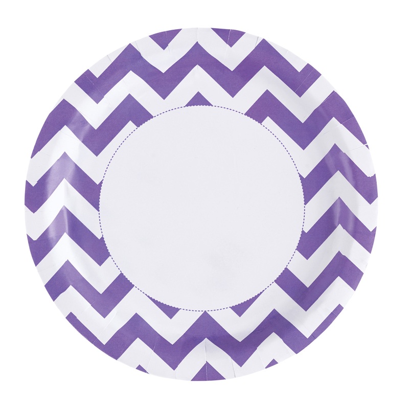 8 sweet prong paper plates lilac 23cm
