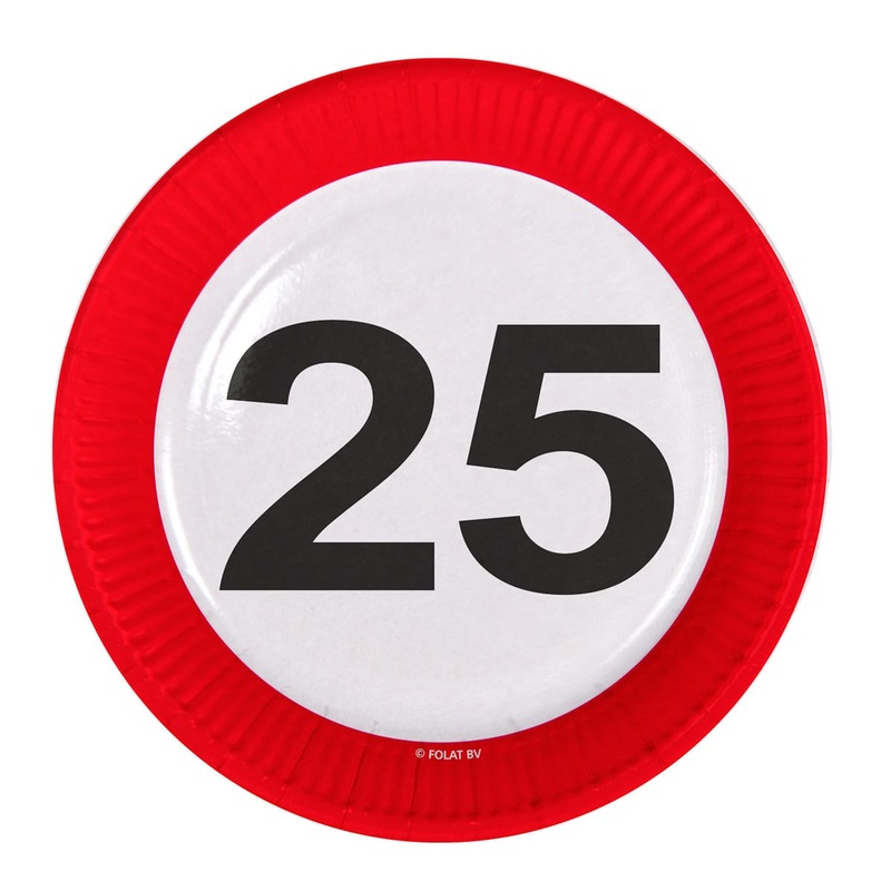 8 traffic sign 25 paper plates 23cm