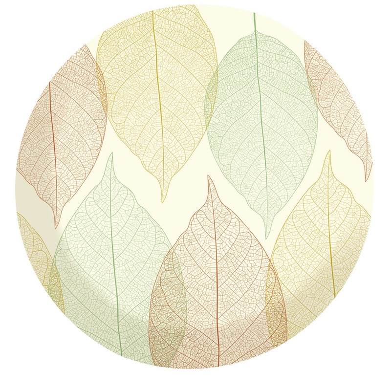 Bamboo plate leaves dance 24cm