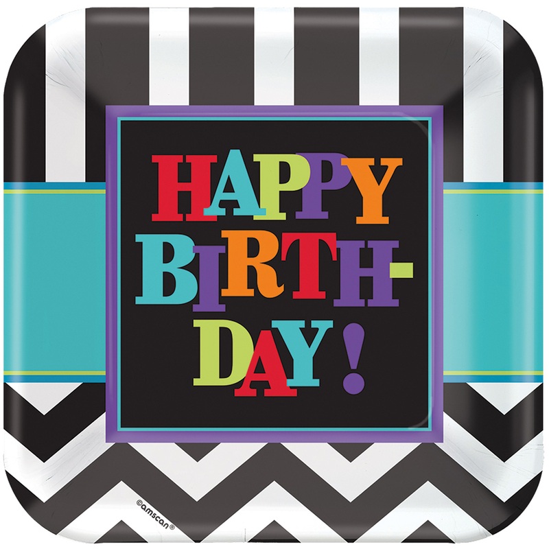 Birthday Time round paper plate 23cm