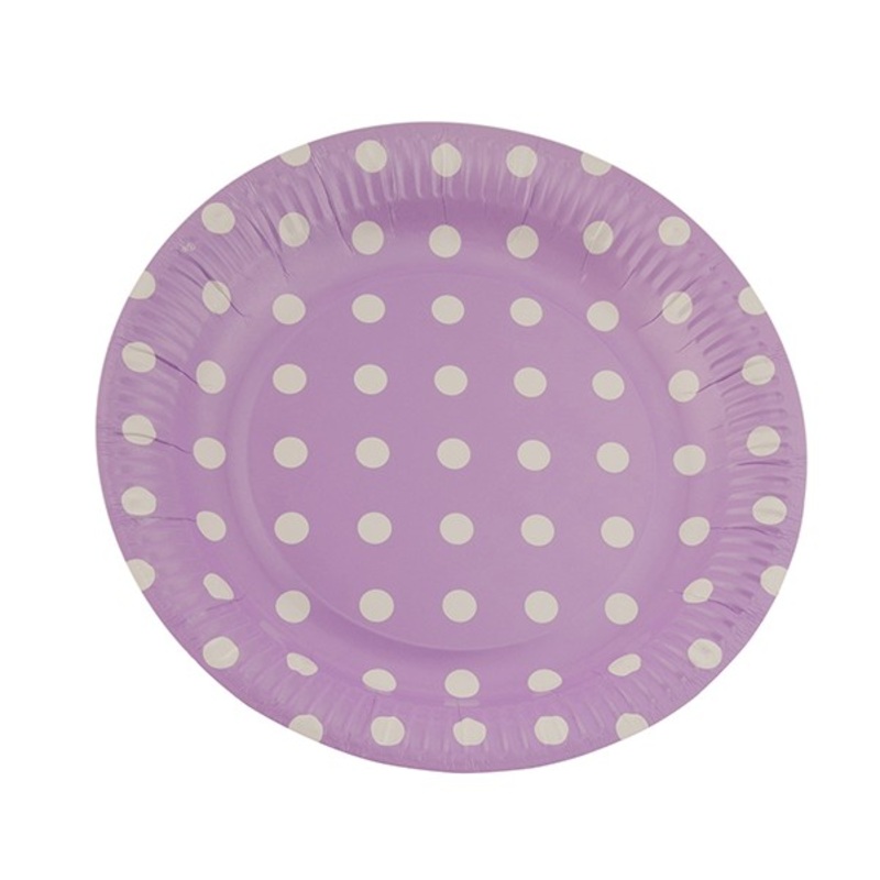 Points fun round purple paper plates 8-pack 23cm