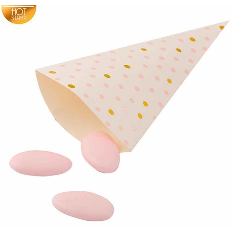 10 cone bags gold rose 8 x 17cm